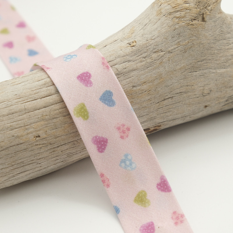 25MM Printed Bias Tape - Princess Love Rose - Maison Klem